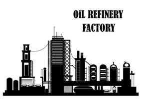 fábrica de refinería de petróleo vector