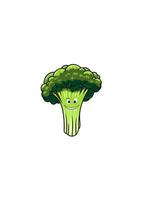 brócoli fresco con una cara feliz vector