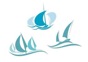 Yachts and sailboats vector