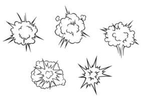 Cartoon clouds of explosion vector