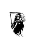 Black death monster with scythe vector