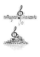 Musical background with spoiled notes vector