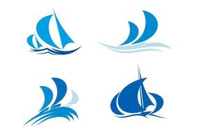 Yachts and boats on regatta vector