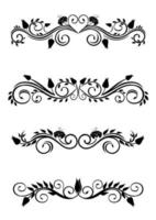 Vintage floral decorations vector