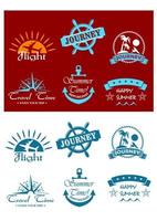 Travel and tourism symbols vector