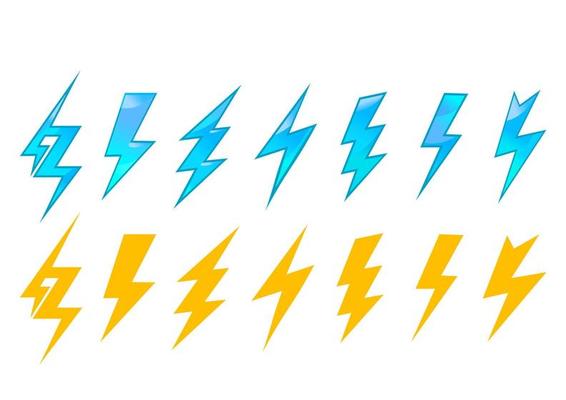Lightning icons and symbols
