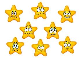 Yellow stars with negative emotions vector