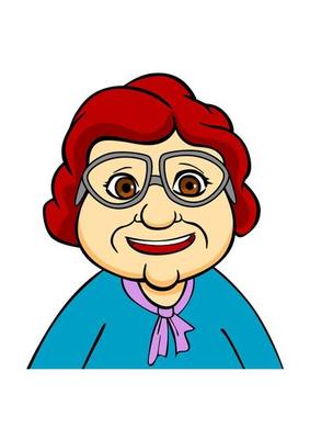 Happiness grandmother character