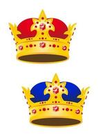 Golden king crown with gems vector