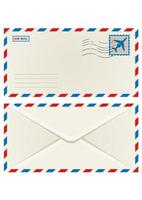 Front and back of an airmail envelope vector