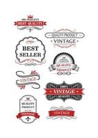 Collection of vintage wine labels vector