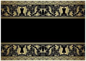 Gilded frame with decorative elements vector