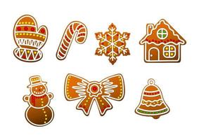 Gingerbread cookies set vector