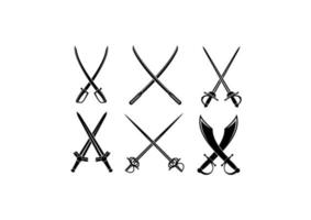 Swords, sabres and longswords set vector