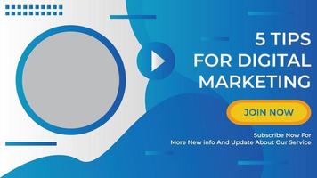 Editable Digital Marketing Click Bait Video Channel Thumbnail vector