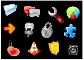 Glossy icons for web design vector