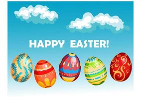 Happy Easter greeting card vector