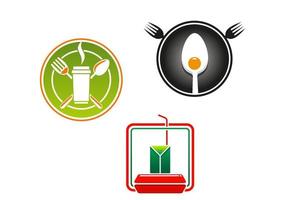 Fast food emblems and symbols vector