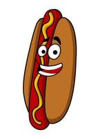 Appetizing hot dog with mustard vector