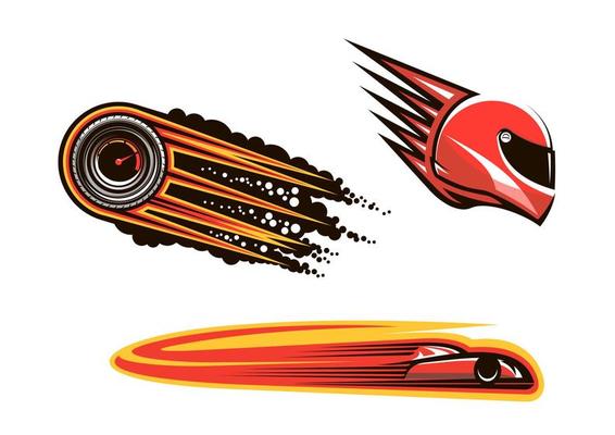 Racing sport elements and icons