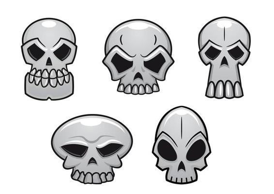 Different human skulls for halloween