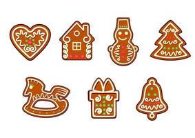 Gingerbread christmas objects vector