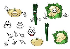 Cauliflower, zucchini and spinach vegetables vector