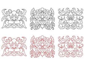 Retro flowers set vector