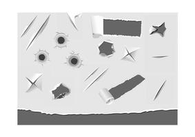 Set of torned and damaged paper elements vector