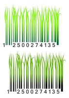 Bar code with fresh green grass vector