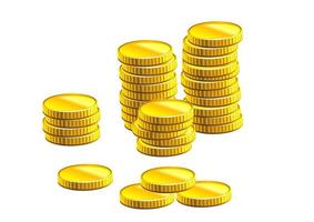 Many gold coins vector