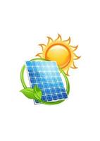 panel solar y baterías con el símbolo del sol vector
