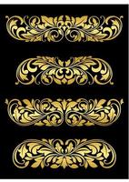 Golden floral elements and embellishments vector