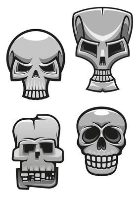 Set of monster skull mascots