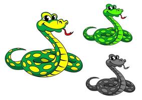 Funny cartoon python snake vector