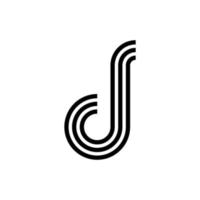 diseño moderno del logotipo del monograma de la letra j vector