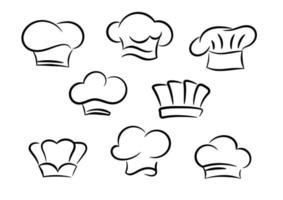 conjunto de sombreros de chef y cocinero vector