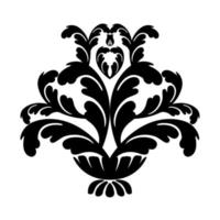 Vector damask vintage baroque scroll ornament swirl. Victorian monogram heraldic shield swirl. Retro floral leaf pattern border foliage antique  acanthus calligraphy engraved tattoo.Tile decor element