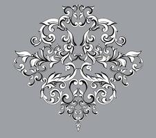 Vector damask vintage baroque scroll ornament swirl. Victorian monogram heraldic shield swirl. Retro floral leaf pattern border foliage antique  acanthus calligraphy engraved tattoo.Tile decor element