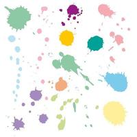 Color ink splashes. Grunge splatters. Abstract background. Grunge text banners vector