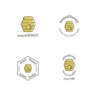 HONEY LOGO SET. VECTOR DESIGN ELEMENT