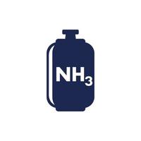 ammonia, NH3 gas tank icon vector