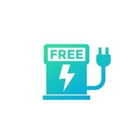 car charging station icon, free of charge vector