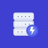 server electric power usage vector icon