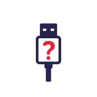 unknown usb device icon, vector