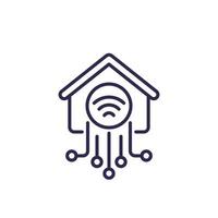 Smart home line icon, vector