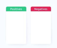 comparación positiva y negativa, diseño vectorial vector