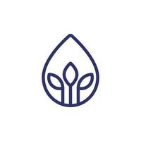 natural oil line icon with a drop vector