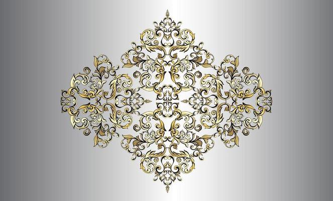 Vector damask vintage baroque scroll ornament swirl. Victorian monogram heraldic shield swirl. Retro floral leaf pattern border foliage antique  acanthus calligraphy engraved tattoo.Tile decor element