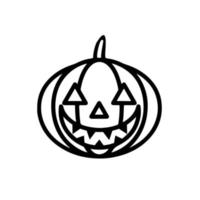 vector símbolo de halloween, cara de calabaza aterradora con sonrisa malvada. icono de jack o linterna.